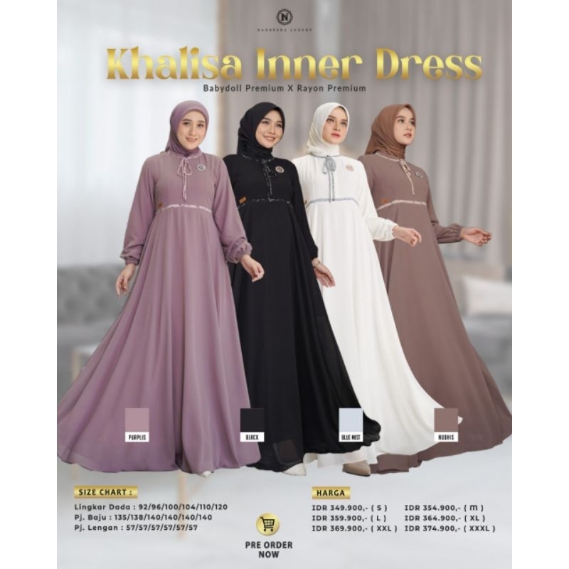 KHALISA INNER DRESS BY NADHERA LUXURY/GAMIS NADHERA/GAMIS KONDANGAN