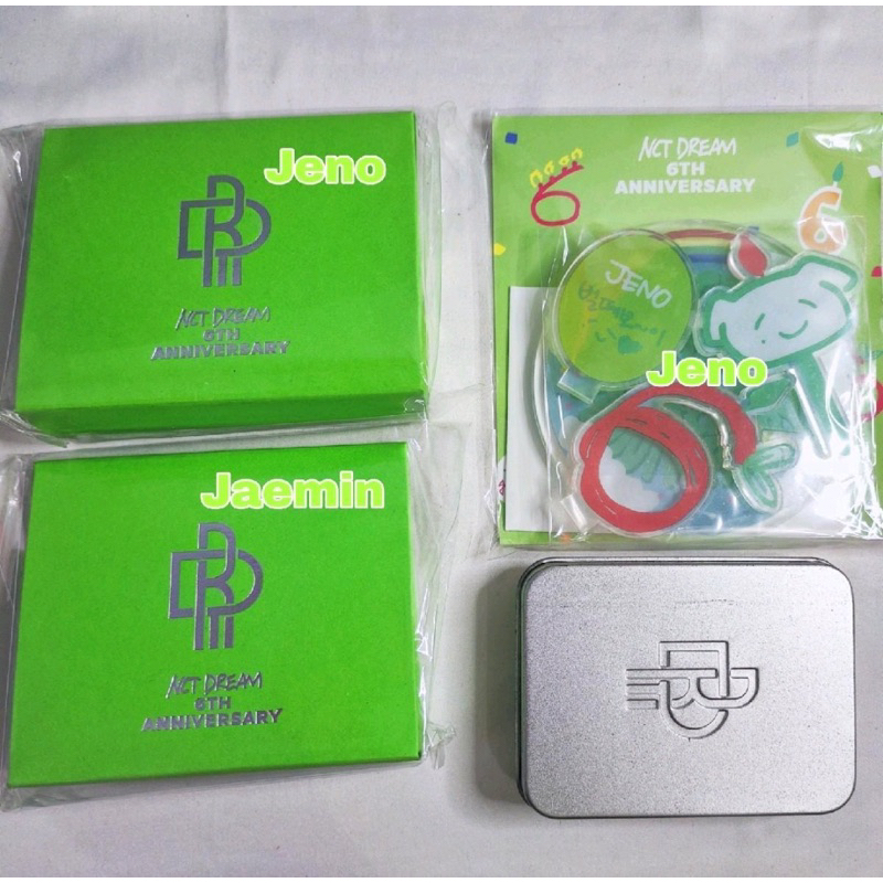 OFFICIAL MD 6th JENO JAEMIN acrylic stand & ar voice necklace fullset sealed set nct dream