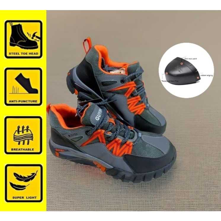 Sepatu Safety Guyisa Keselamatan Kerja Sporty  Sneicker Ujung Besi Kode 110 Import Pria dan Wanita