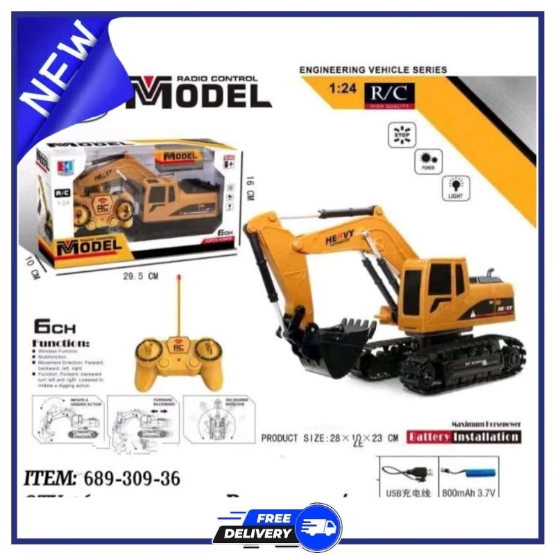 Rc Excavator Beko Mainan Remote Control Truck Beko Toys Permainan Edukasi Anak