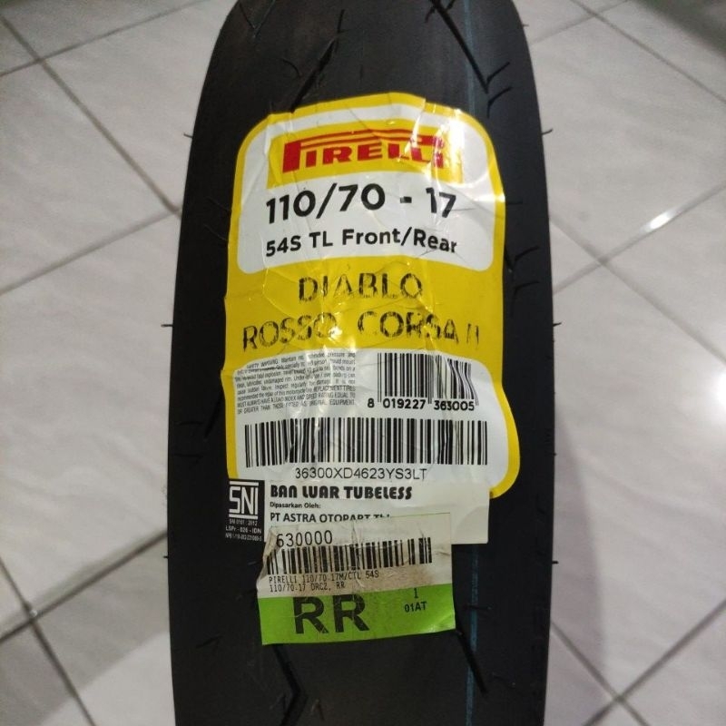 Ban Race Pirelli Diablo Rosso Corsa II Ring 17 110 70 Pirelli Diablo Rosso corsa 2 11070 17 satuan