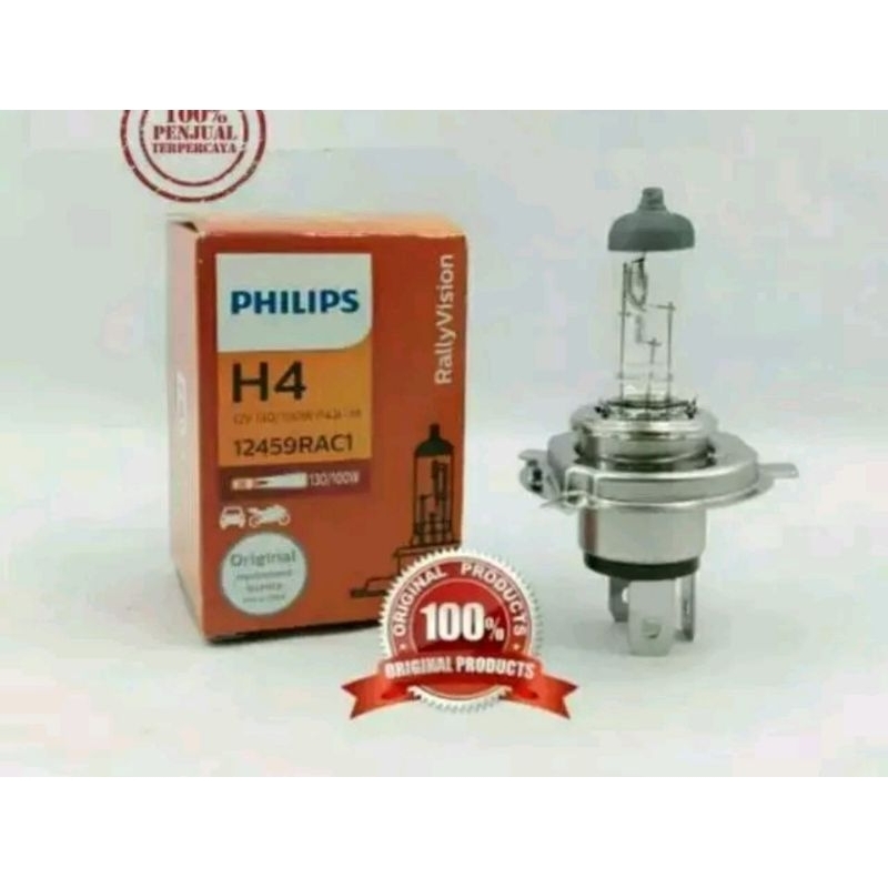 bohlam lampu depan H4 haloge 12v 130/100 Watt Philips original