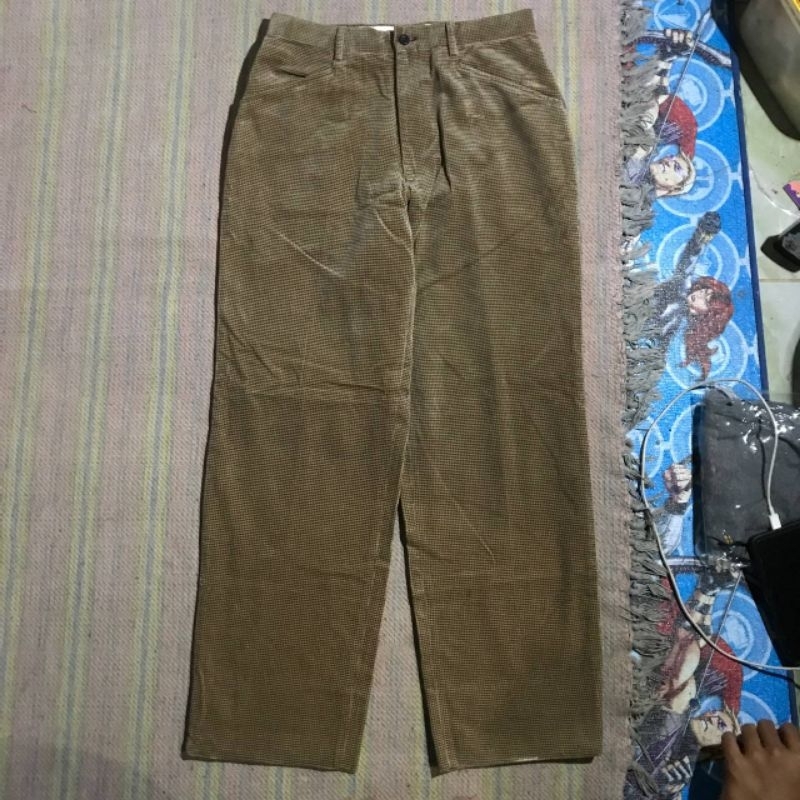 Celana Panjang Longpants Corduroy Coklat Tartan Second Preloved #CJ138