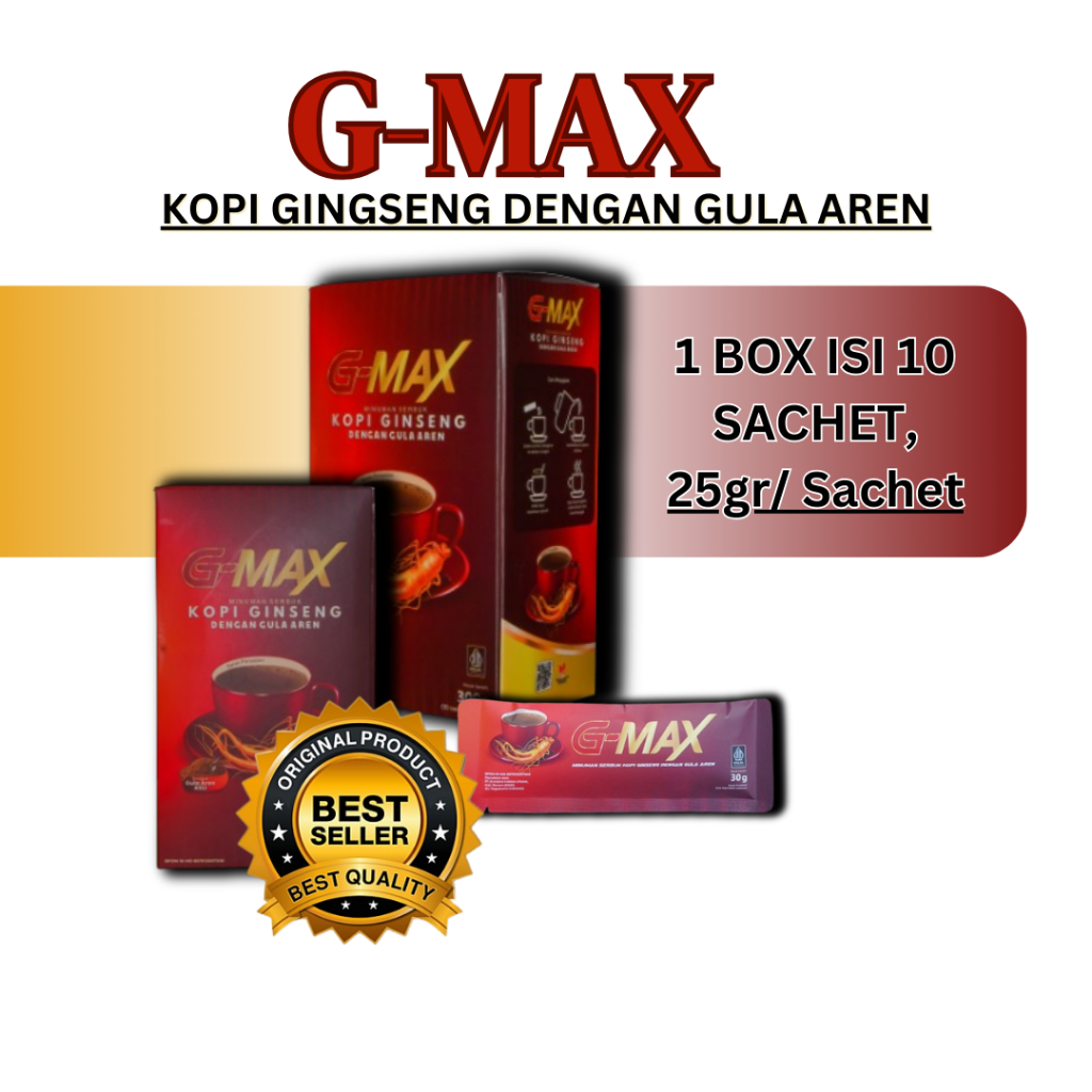 

ORIGINAL G-MAX COFFE - KOPI PENAMBAH STAMINA PRIA BPOM AMAN