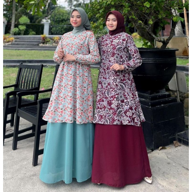 Baju Kurung Pekanbaru Sifon Dress Premium Set Gamis Malay Melayu Ceruty Babydoll Motif Terlaris Ukur