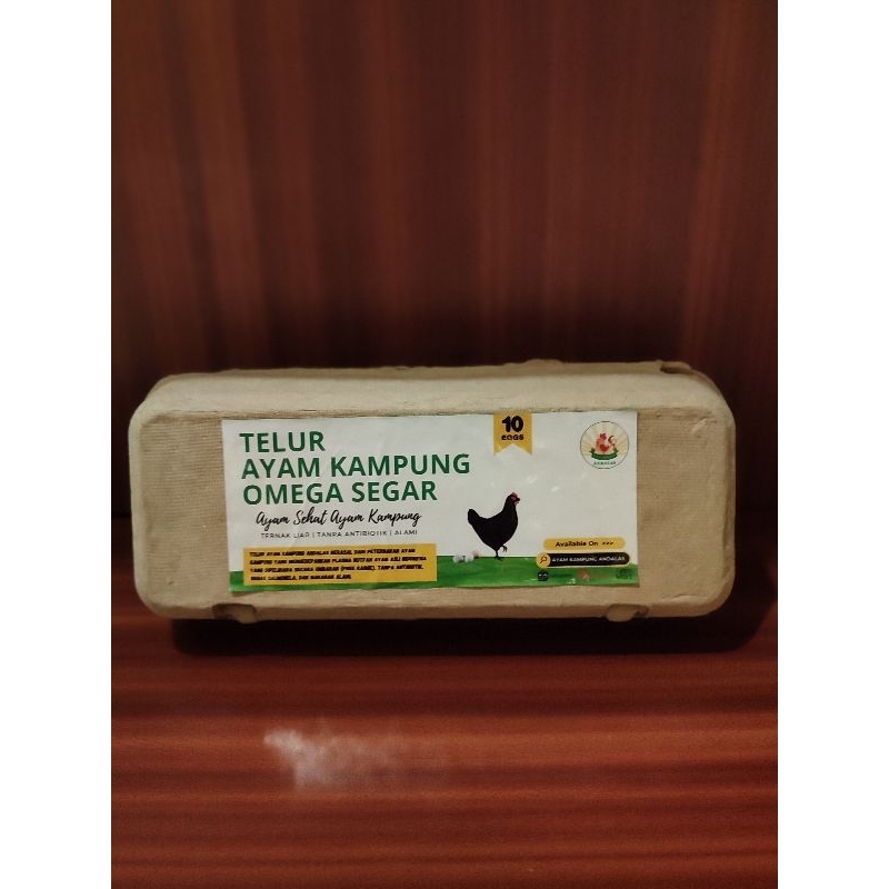 

Telur Ayam Kampung Andalas Omega Free Range isi 10 butir