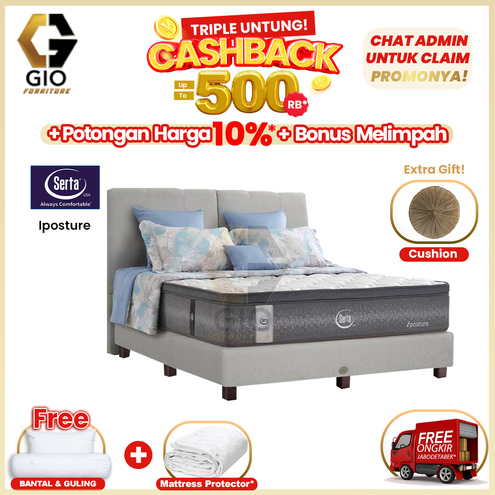 Kasur Serta iPosture / Serta Springbed iPosture (Full Set Mattress + Divan + Headboard + Bonus )