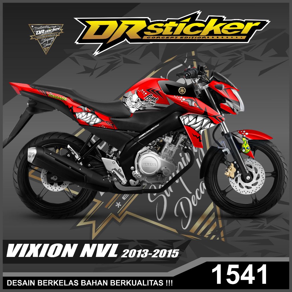 Decal Sticker Stiker Variasi NVL New Vixion Lightning Shark Vixion Hiu