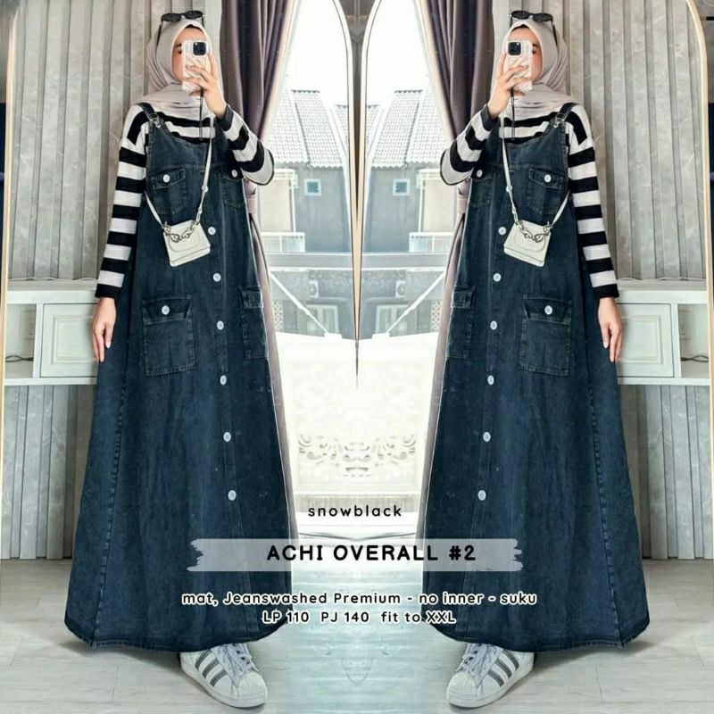 FASHION GAMIS MUSLIM TERBARU TERLARIS TERMURAH ACHI OVERALL #2