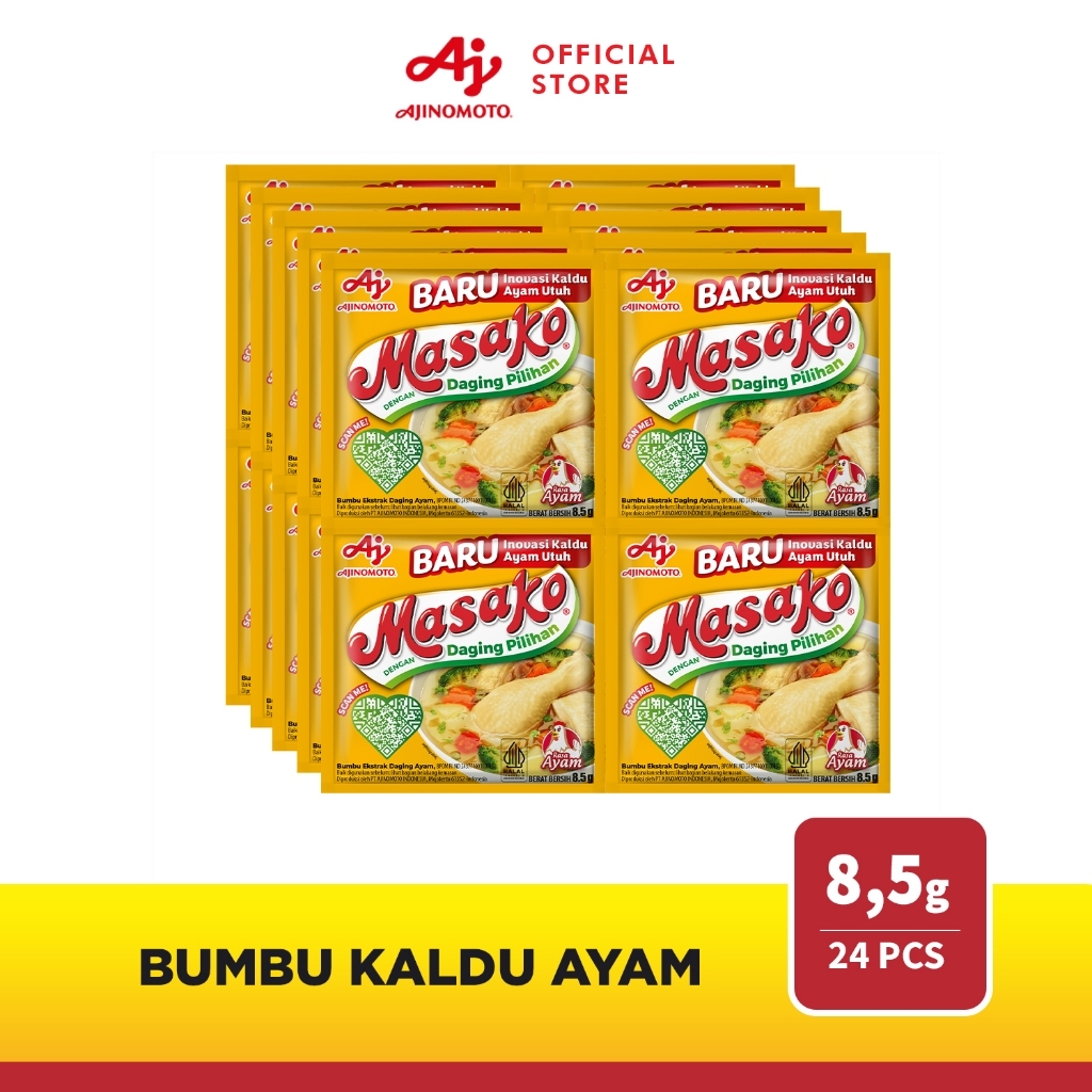 

Masako® Bumbu Kaldu Ayam Penyedap Rasa 8.5g (24 pcs)