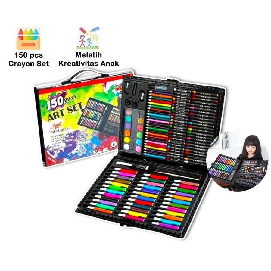 

ALAT TULIS SET CRAYON COLOURING SET 150PCS / ART SET 150PCS PENSIL WARNA SET ALAT LUKIS ANAK KRAYON SET