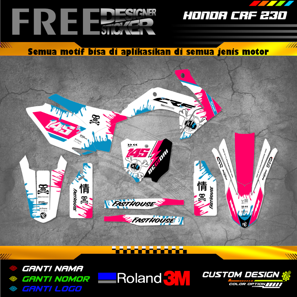 DECAL STIKER CRF 230 FREE REQUEST CUSTOME