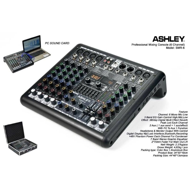 Mixer Audio 6 channel Ashley SMR-6 / Mixer Ashley SMR 6