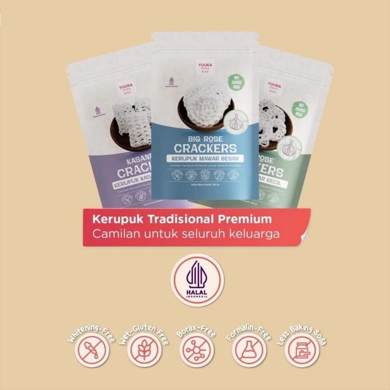 

Yuuka Food Crackers Kerupuk 300 g | Cemilan Kerupuk No MSG Sehat