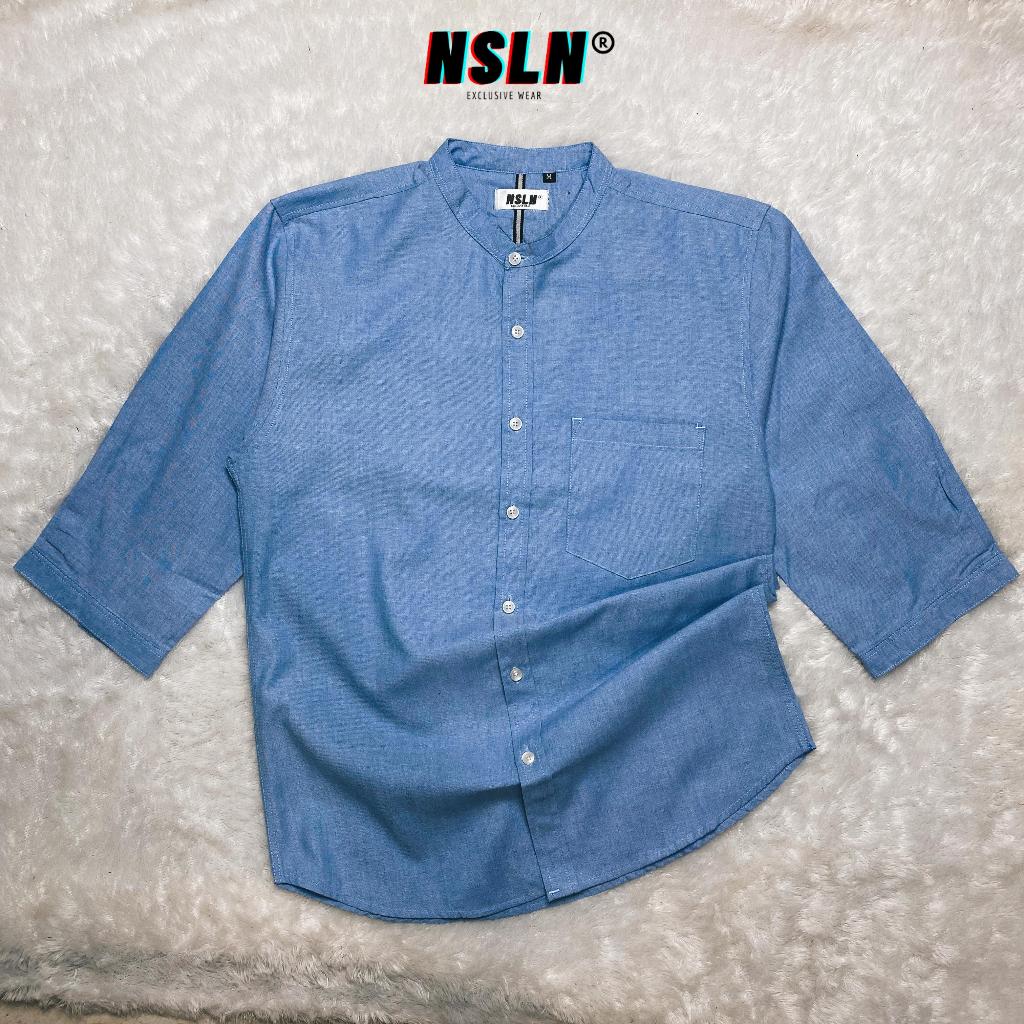 Baju Koko Hamzah Lengan 3/4 Pria, Ukuran M-XXL, Warna Putih, Abu Misty, Biru Telor Asin