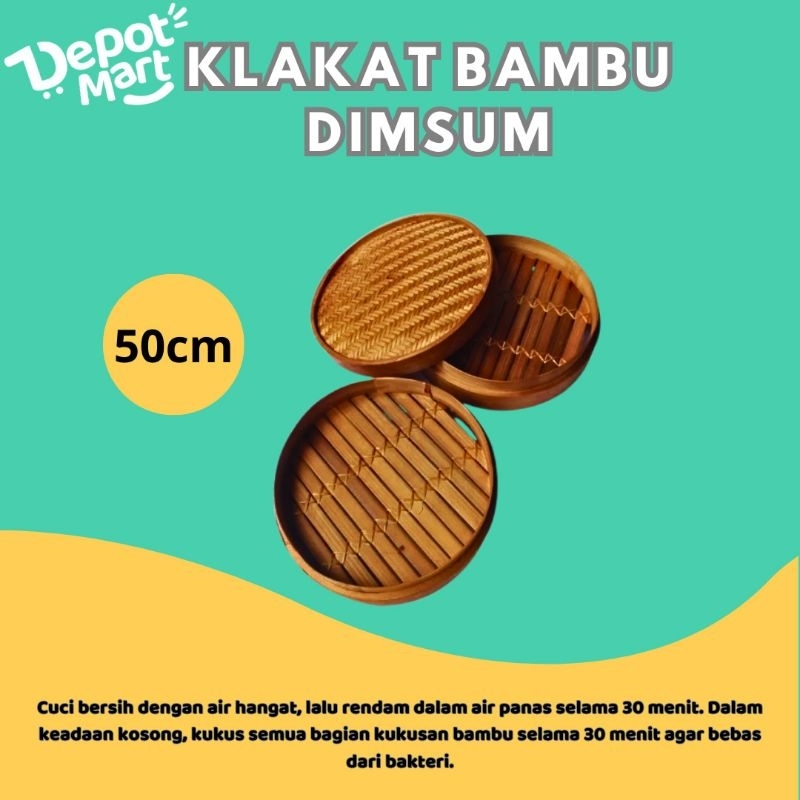 Klakat Bambu Dimsum Besar 50 Cm - Kukusan Siomay dan Bakpao Depot Mart