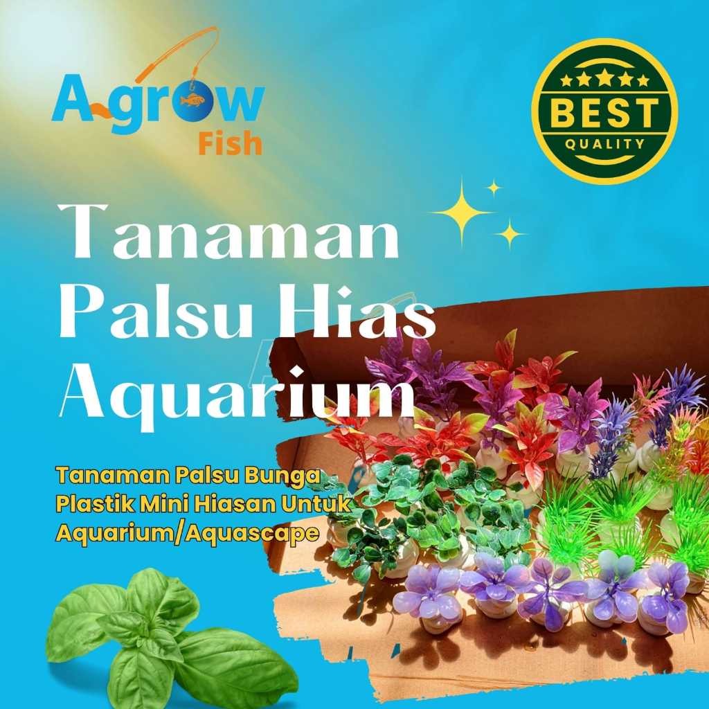 Hiasan Bunga Tanaman Palsu Plastik Mini Aquarium/Aquascape -agrowfish
