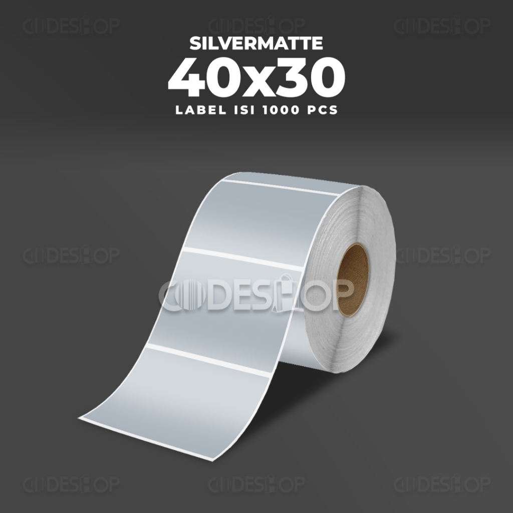 

Label Stiker Silver Matte 40x30mm 40x30 Sticker Barcode 40 x 30 mm isi 1000 Pcs