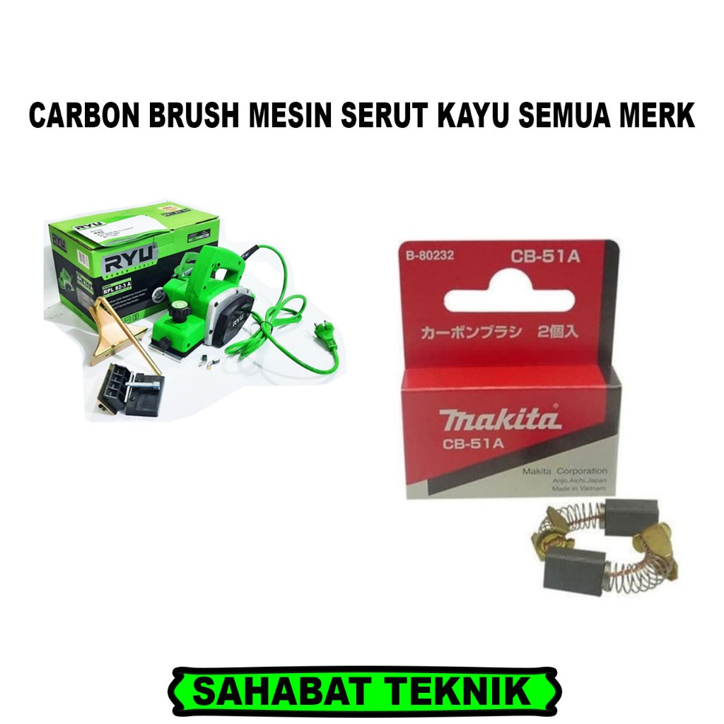 Makita CB 51 A Carbon Brush Mesin Serut Kayu Planner Untuk Semua Merk