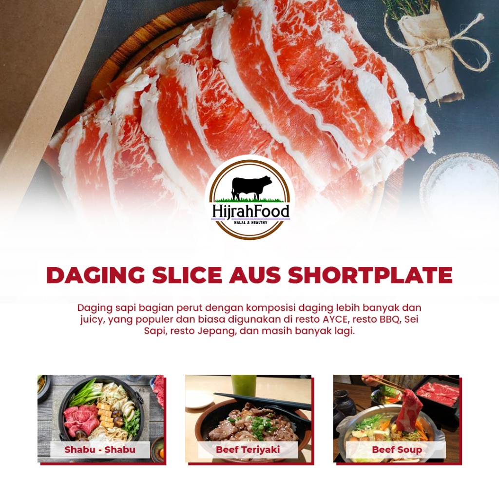 

BAH Hijrahfood Slice Beef AUS Shortplate Daging Sukiyaki Yakiniku