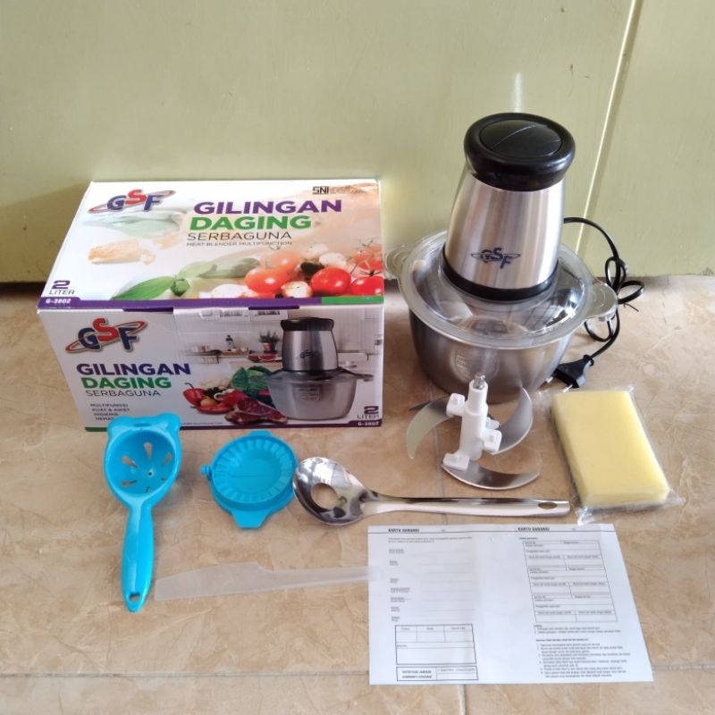 Blender kapsul Jumbo/ Gilingan Daging Serbaguna Stainless GSF G-3802
