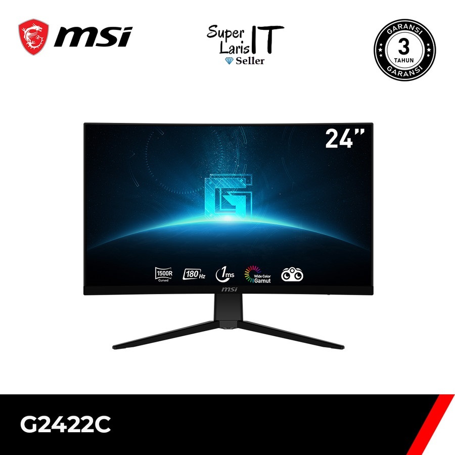 MSI G2422C Monitor Gaming Curve Curved 24" 23.6" VA FHD 180Hz 1ms
