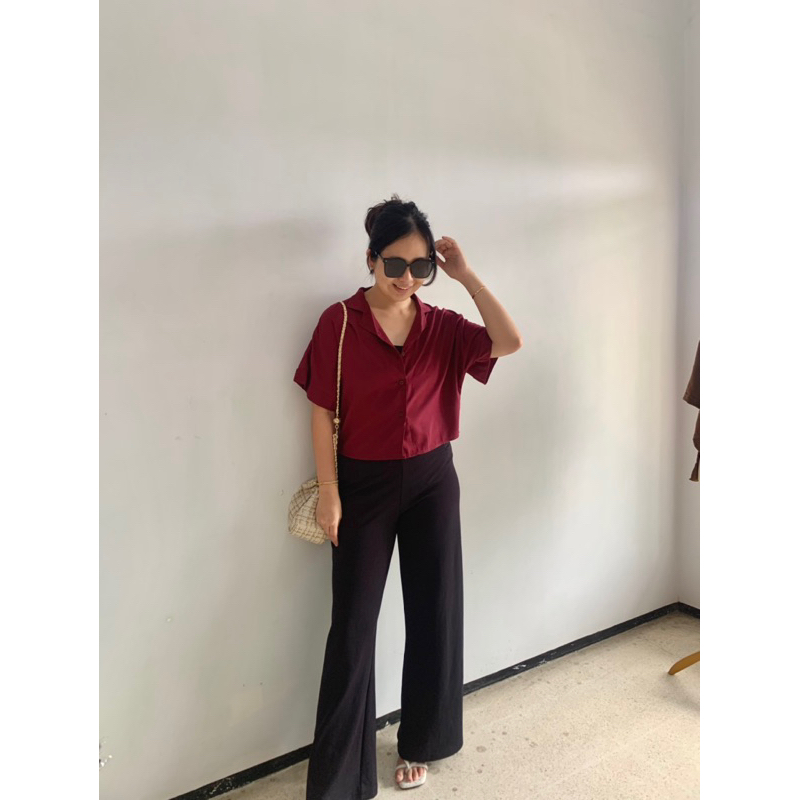 Kemeja Wanita Rayon Lengan Pendek | Kemeja Wanita Kerja Rayon