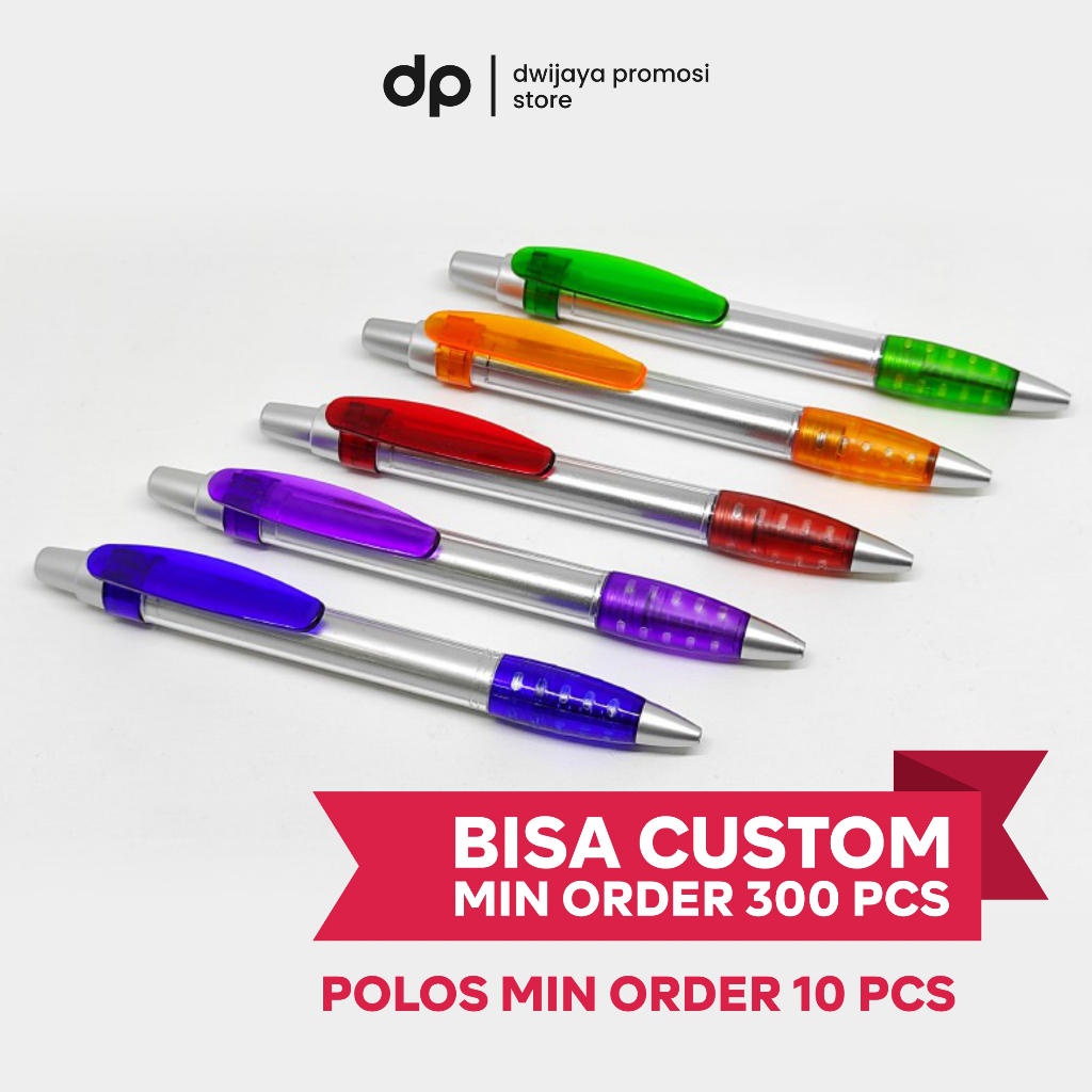 

Pulpen Plastik Insert Paper (10 pcs) Polos / Custom Pulpen Promosi