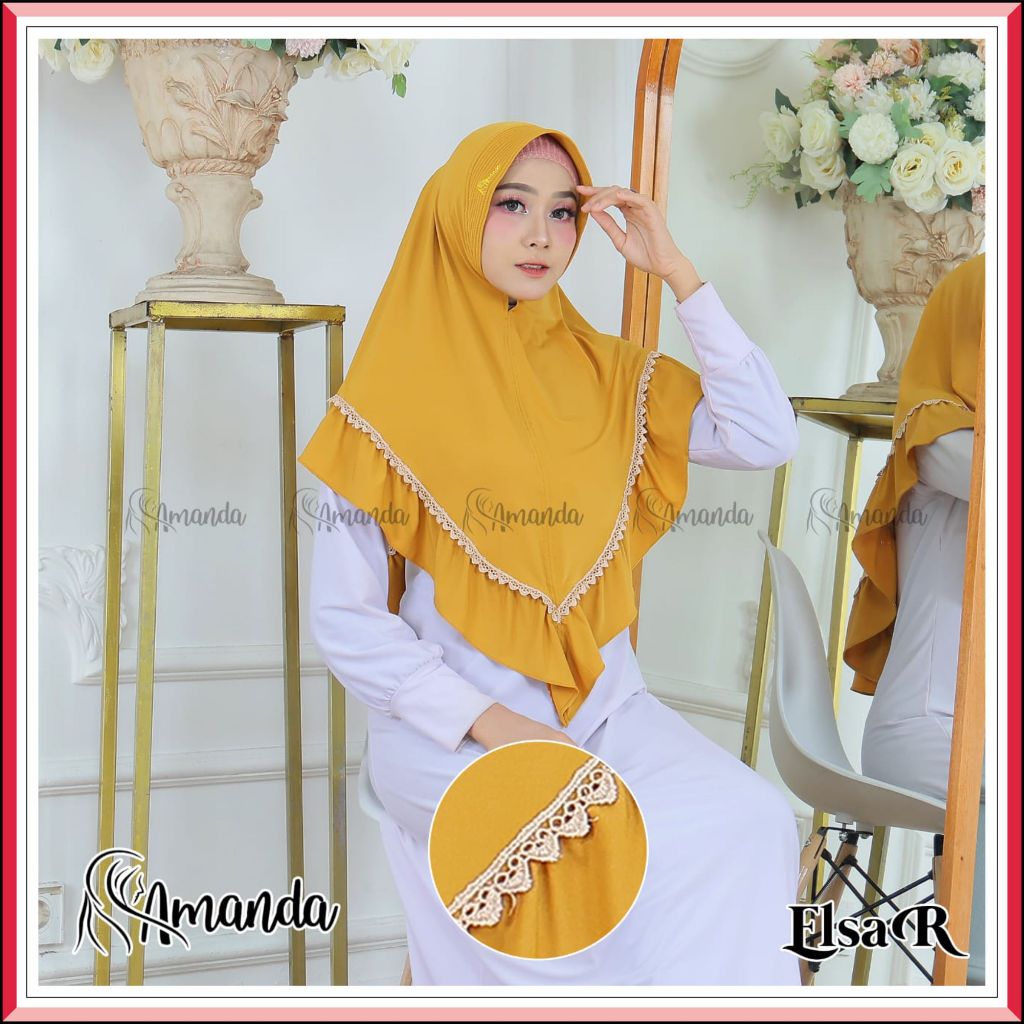 AMANDA - HIJAB INSTAN  ELSA R JERSEY IMPORT | Hijab Sport Nutup Dada Kualitas Premium