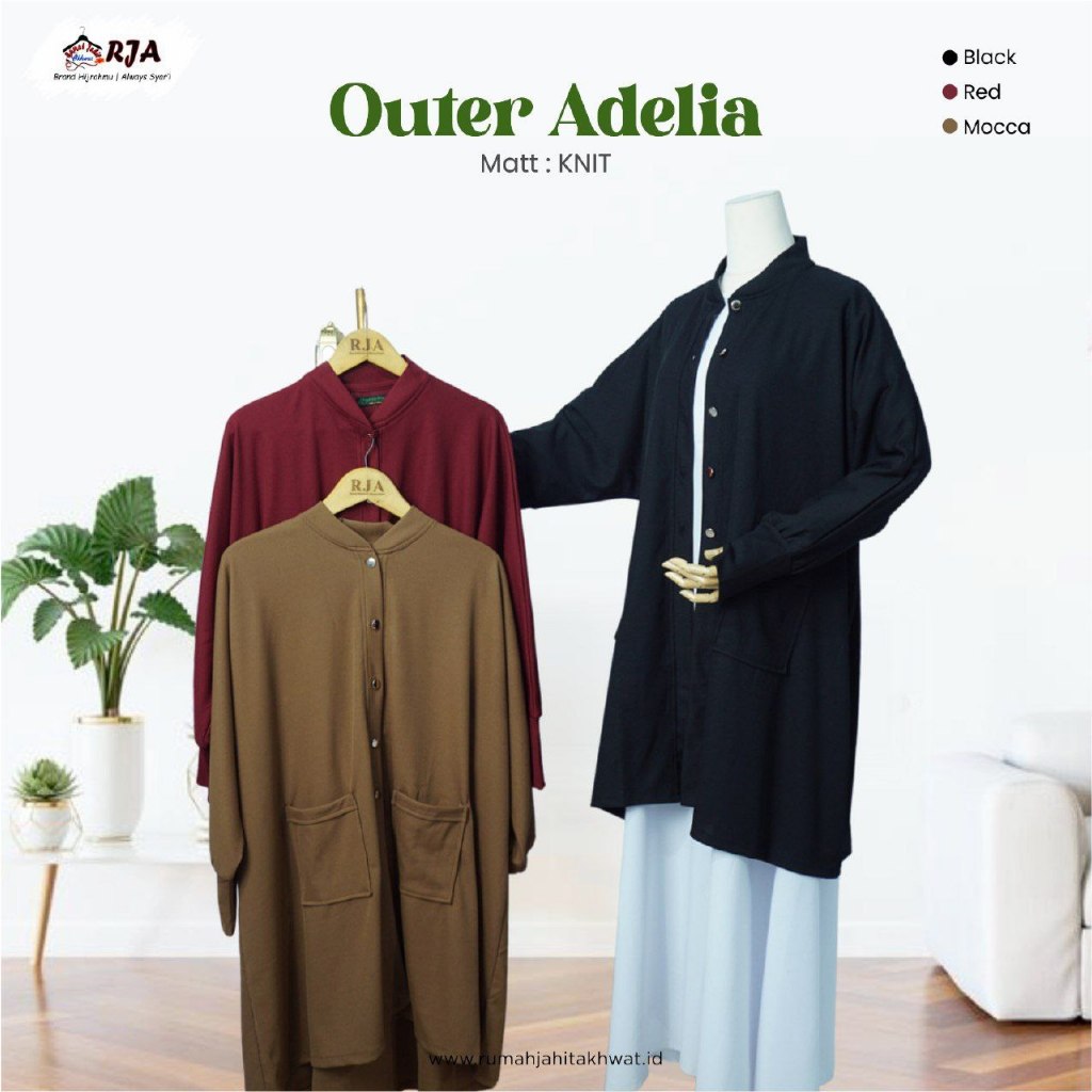 outer muslimah, jaket muslimah, outer adelia, outer jumbo