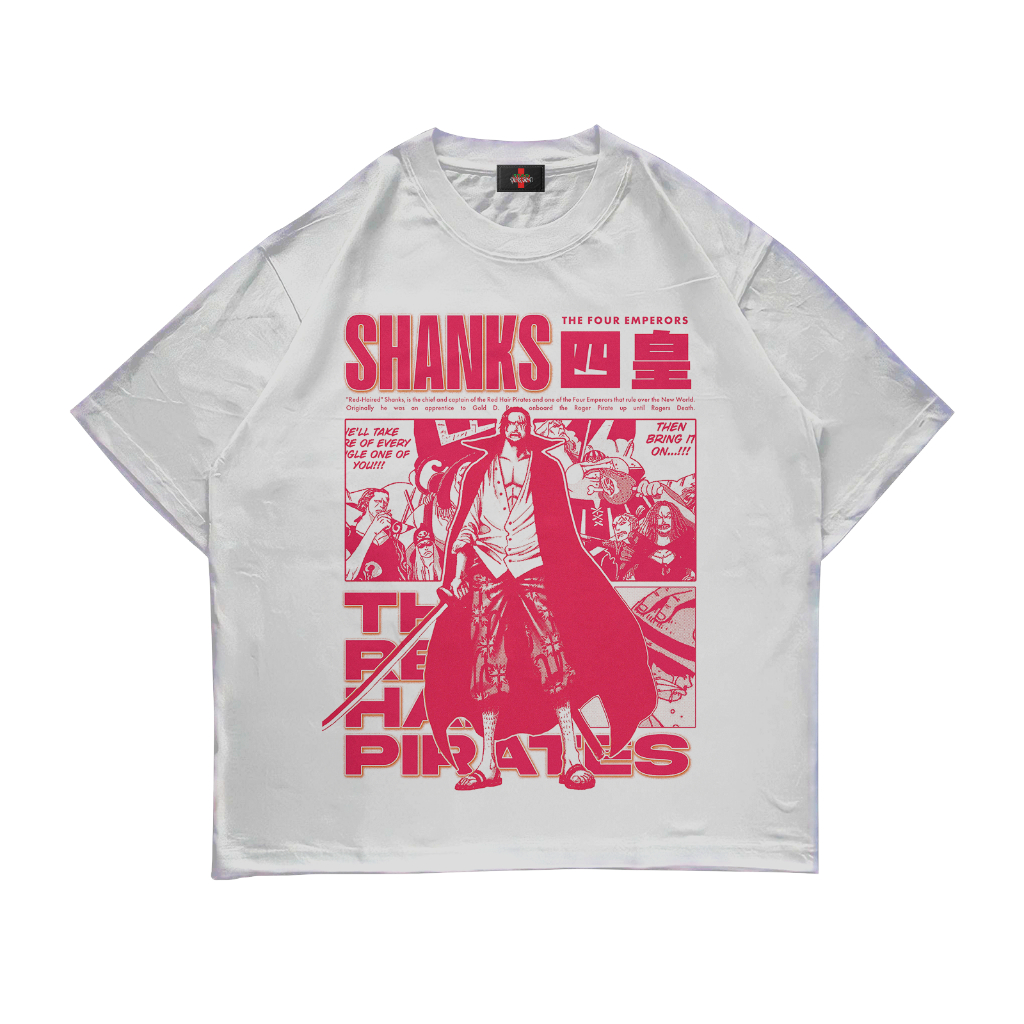 STARPERSON | KAOS ANIME ONE PIECE SHANKS THE RED HAT PIRATES 24S | UNISEX | GRUNGE | Y2K | METAL | B