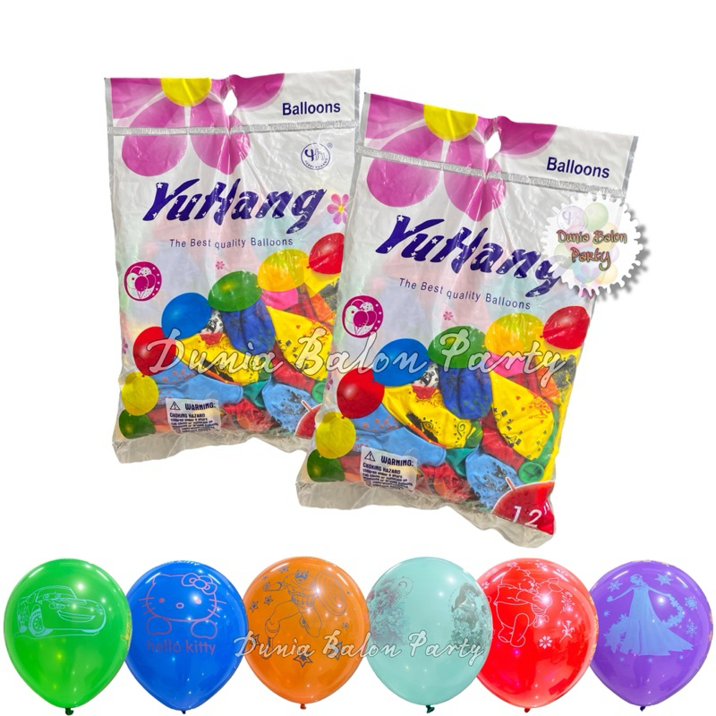 Balon Latex Disney / Balon Latex Aneka Karakter Isi 100 Pcs