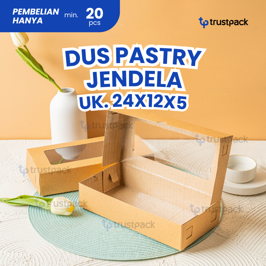 

Dus Kraft 24x12x5 Laminasi/ box pastry/ picnic roll/ sate/ kotak bolen isi 10