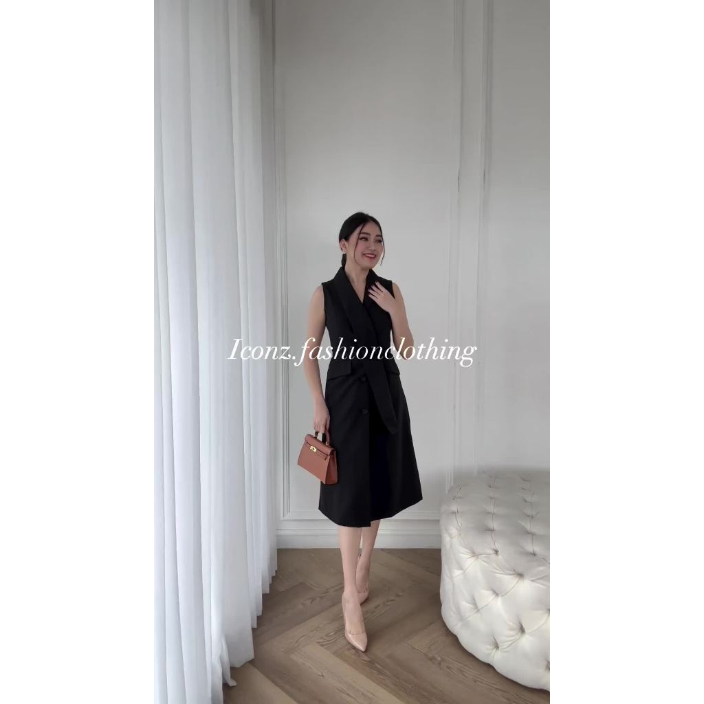 Dress Blazer Wanita Korean Style ICONZ Import free belt (3200/02960)