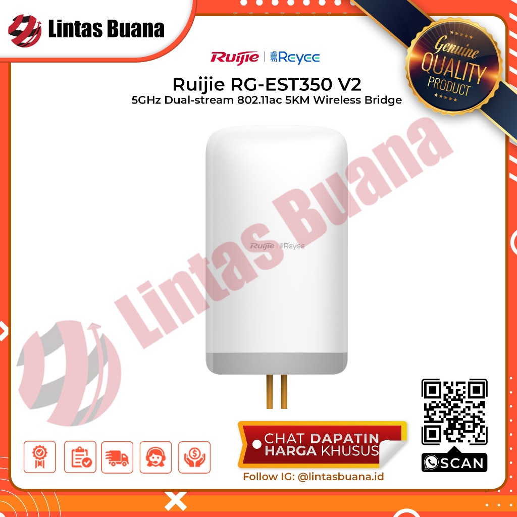 Ruijie RG-EST350 V2 5GHz Dual-stream 802.11ac 5KM Wireless Bridge