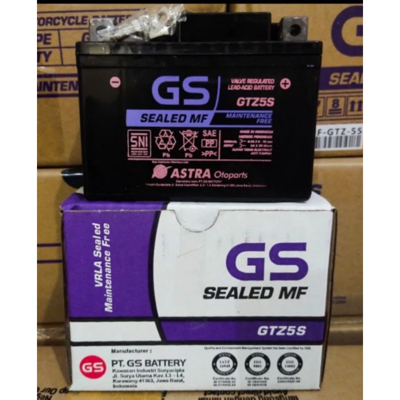 Aki GS ASTRA / merk Bolt  Beat, Scoopy, Spacy, Vario 110, Mio soul, M3, mio J, Spin, Shogun SP GTZ5 