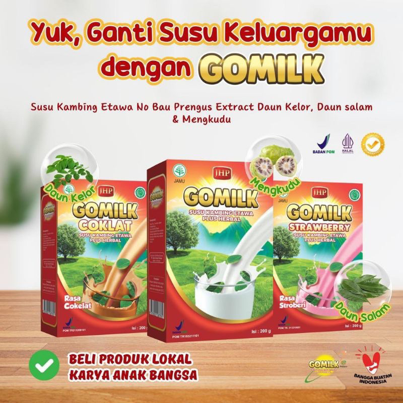 

GOMILK | HITAWA SUSU KAMBING ETAWA PLUS HERBAL/JAHE DAN SOYAGI SUSU KEDELAI HITAM PLUS | 200g