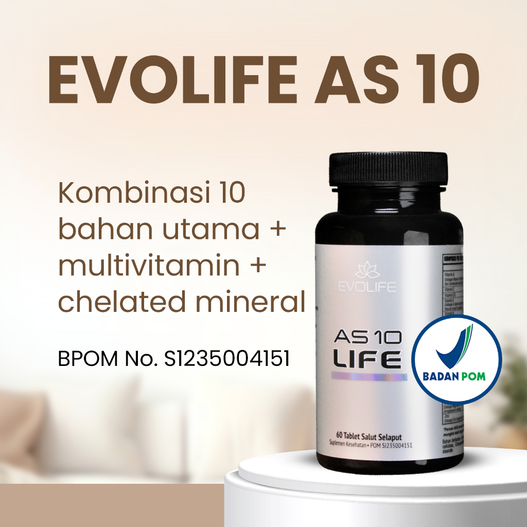 Evolife AS10 Suplemen Antioksidan Multivitamin Plus Chelated Mineral BPOM FDA Astaxanthin Tinggi Cap