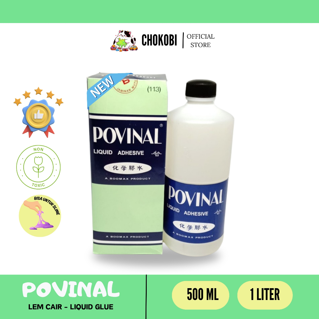 

Lem Povinal 500 ML / 1 LITER / Lem Cair - CAIRAN PEMBUAT SLIME