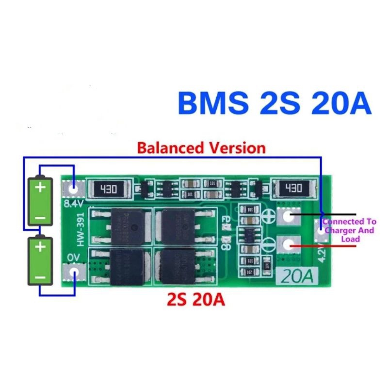 BMS 2S 20A 7.4V 8.4V 18650 Protection Board Charge