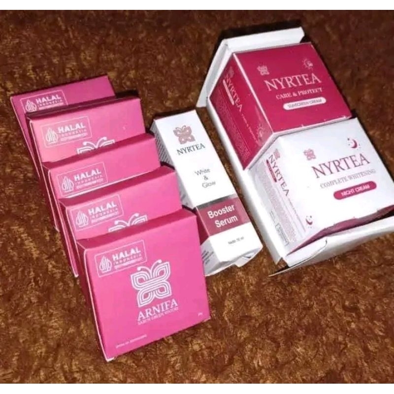 paket lengkat nyrtea/sabun arnifa/sunscreen/night cream/serum