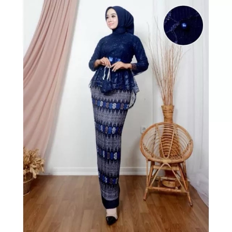 (BISA COD) SETELAN KEBAYA MODERN SELENDANG/KEBAYA WISUDA/KEBAYA BRUKAT MODERN/KEBAYA TILLE SELENDANG