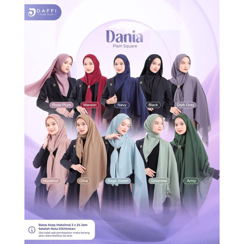 Hijab Daffi Scarf Segi empat Kode Dania
