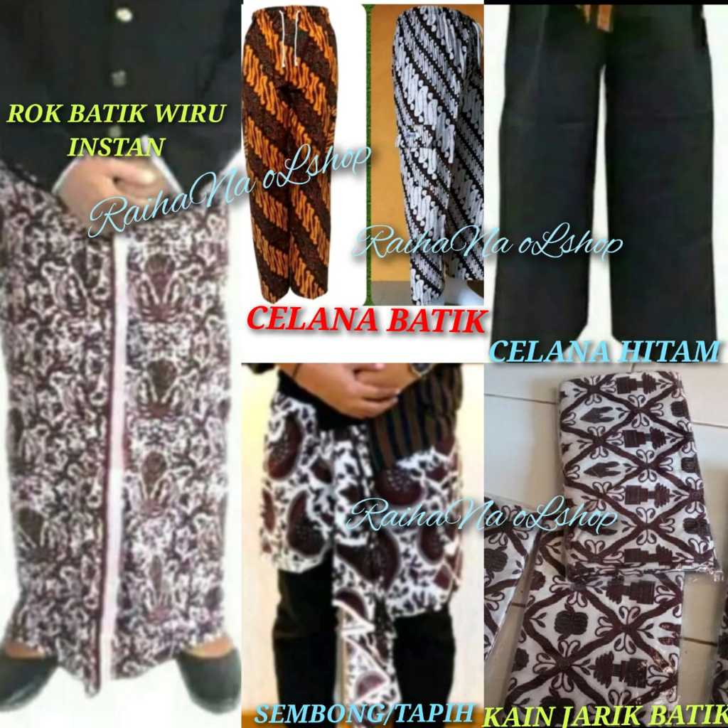 BAWAHAN BUAT BAJU SORJAN SURJAN LURIK PAKAIAN ADAT JAWA SEMBONG, CELANA HITAM, CELANA BATIK, ROK WIR