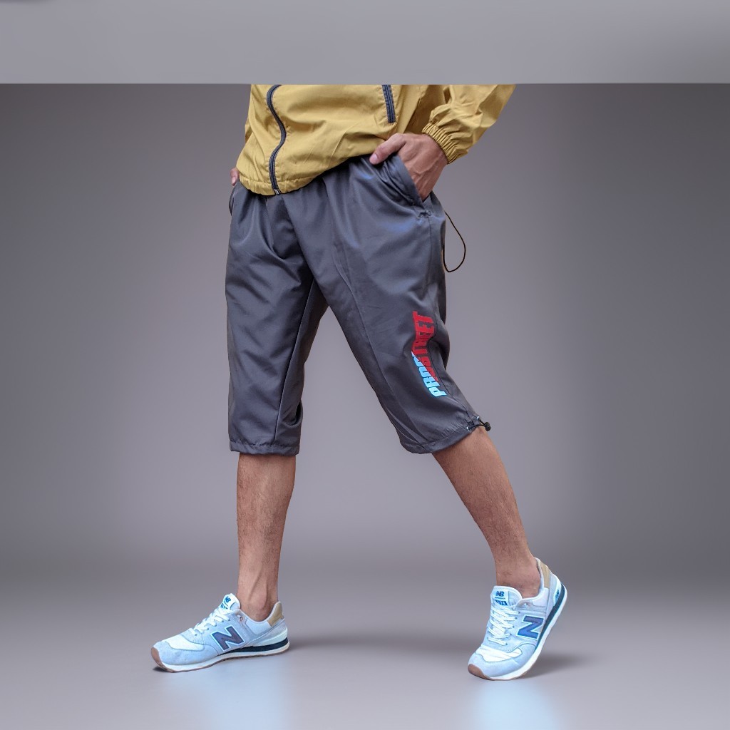 CELANA 3/4 PENDEK PRIA DAN WANITA TRAINING OLAHRAGA SONTOG JOGER PANTS BAHAN PARASUT