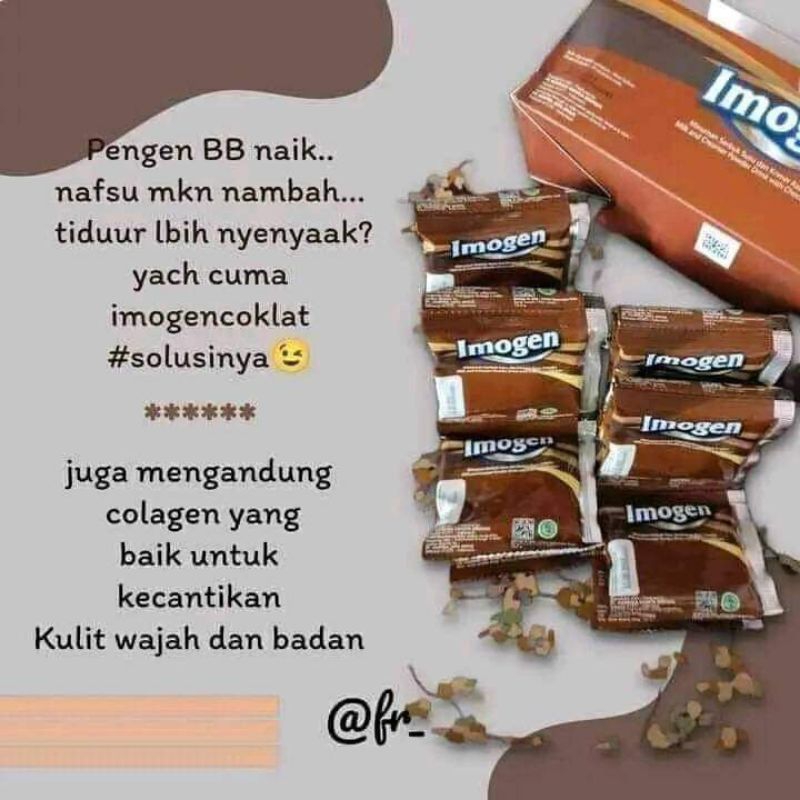 Imogen Cokelat Penambah BB ORI kemasan isi 15 saset Exp.2026