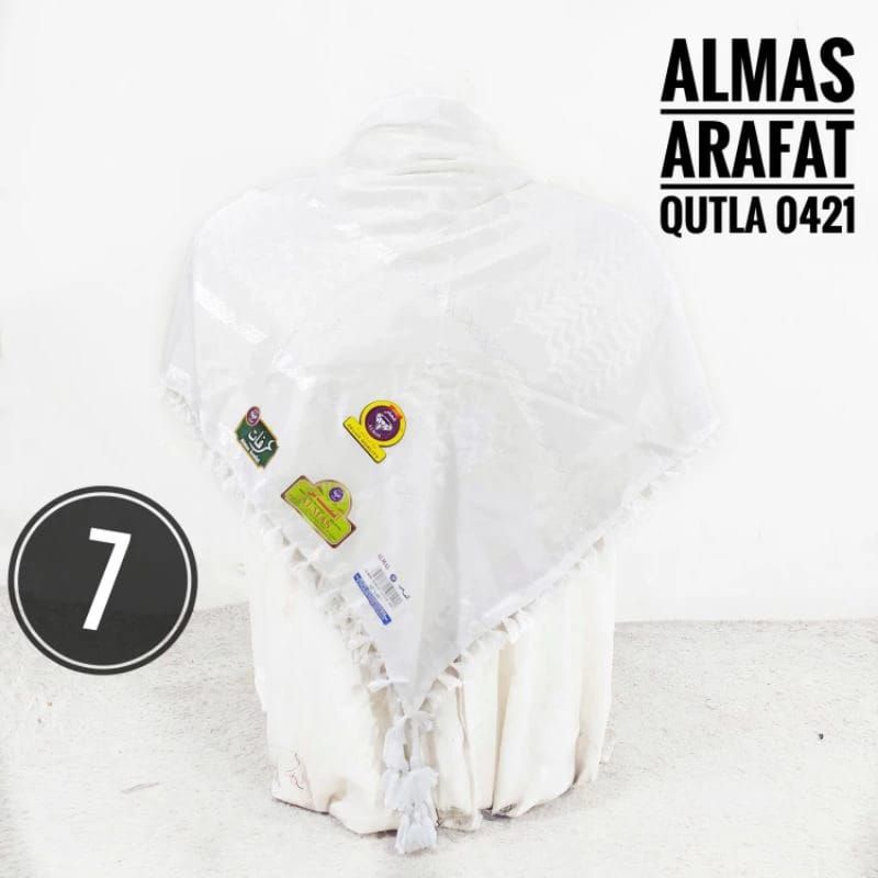 Surban Segiempat Almas Arafat Qutla 0421 Putih Polos Ecer Grosir SN