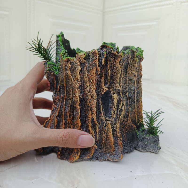 Pot relief bentuk kayu 3 inch T*12cm