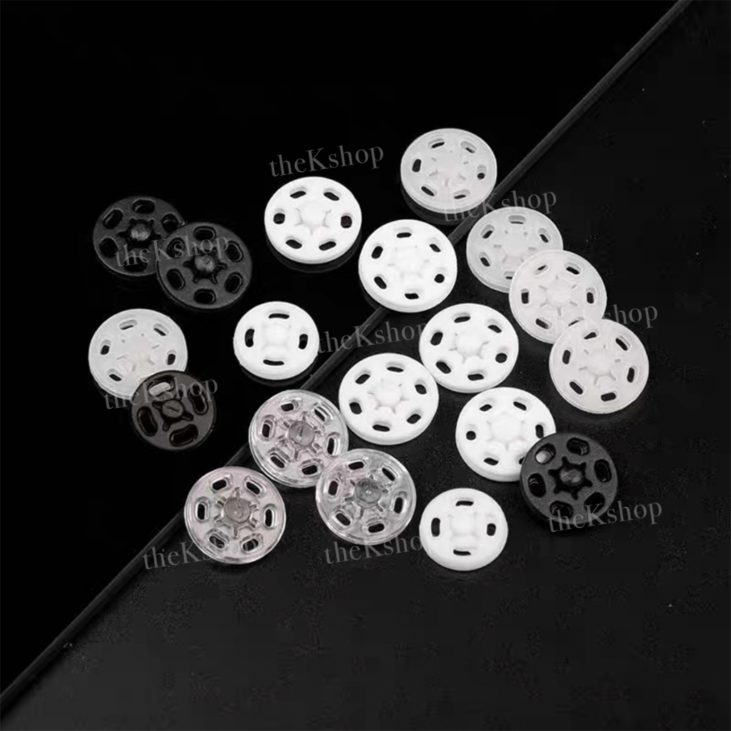 (12 Pasang) Kancing Cetet Plastik 10mm / Kancing Jepret Plastik / Kancing Benik Cetis Benik Snap But