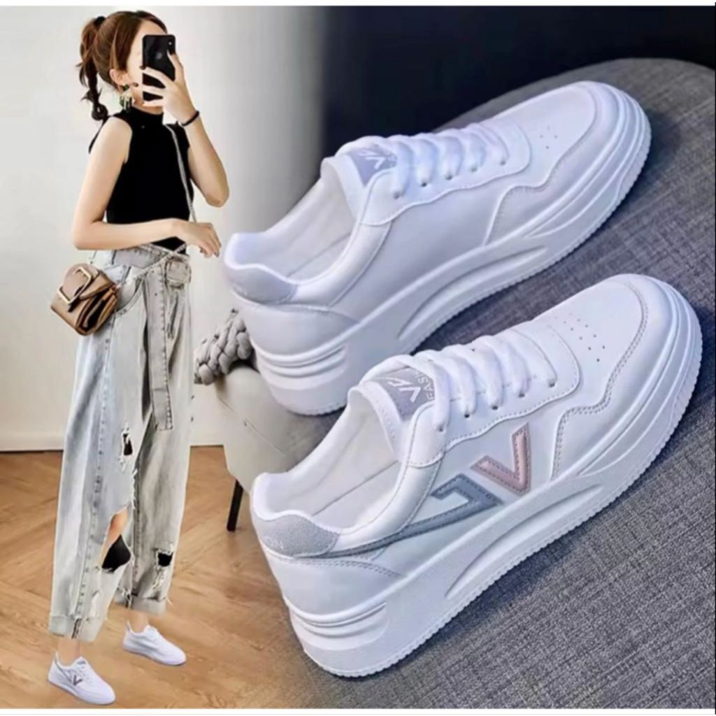 Sepatu sneakers wanita sepatu putih wanita sepatu wanita korean style sepatu wanita motif korea